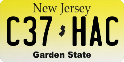 NJ license plate C37HAC