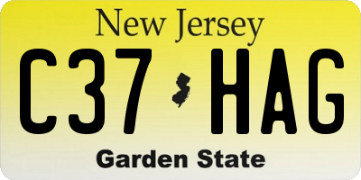 NJ license plate C37HAG
