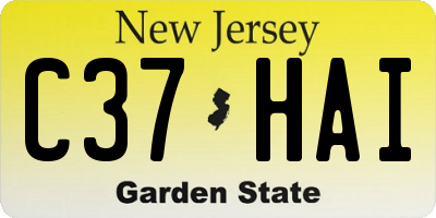 NJ license plate C37HAI