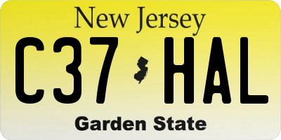 NJ license plate C37HAL