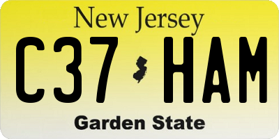 NJ license plate C37HAM
