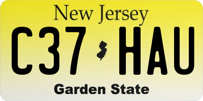 NJ license plate C37HAU