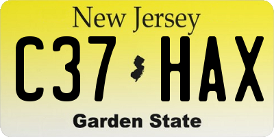 NJ license plate C37HAX
