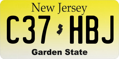 NJ license plate C37HBJ