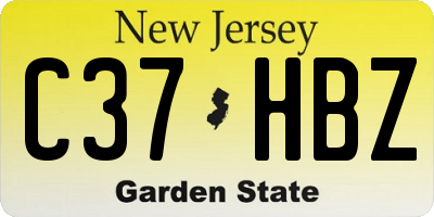 NJ license plate C37HBZ