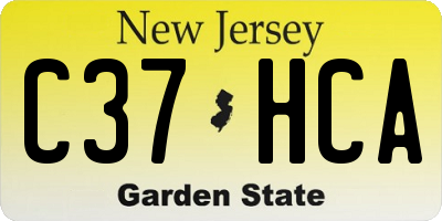 NJ license plate C37HCA