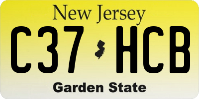 NJ license plate C37HCB