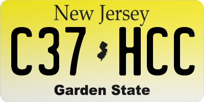 NJ license plate C37HCC