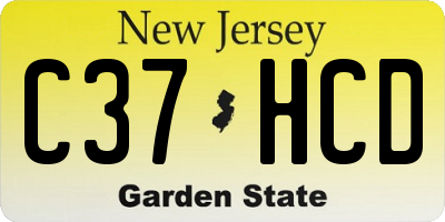 NJ license plate C37HCD
