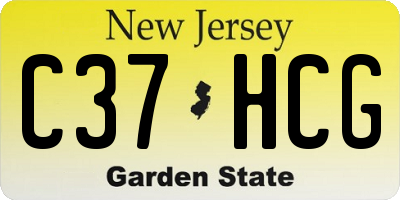 NJ license plate C37HCG