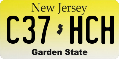 NJ license plate C37HCH