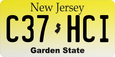 NJ license plate C37HCI