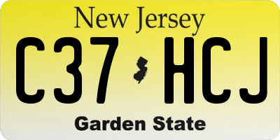 NJ license plate C37HCJ