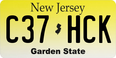 NJ license plate C37HCK