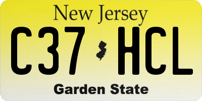NJ license plate C37HCL