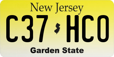 NJ license plate C37HCO