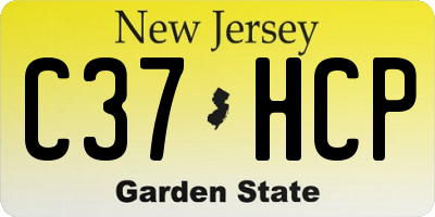 NJ license plate C37HCP