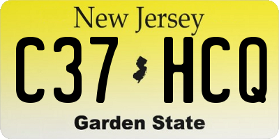 NJ license plate C37HCQ