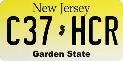 NJ license plate C37HCR