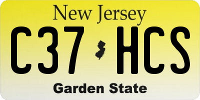 NJ license plate C37HCS