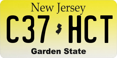 NJ license plate C37HCT