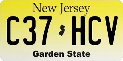 NJ license plate C37HCV