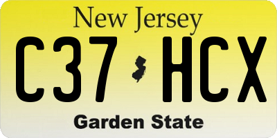 NJ license plate C37HCX