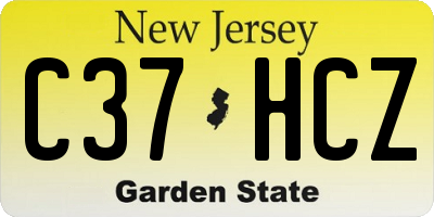 NJ license plate C37HCZ