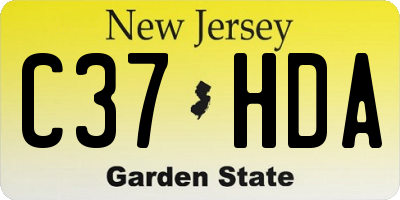 NJ license plate C37HDA
