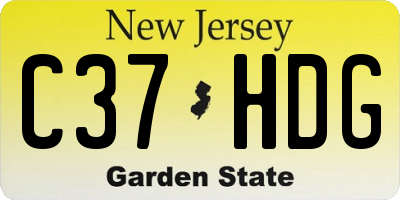 NJ license plate C37HDG