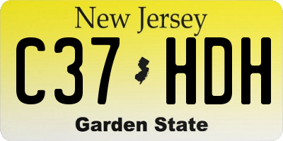 NJ license plate C37HDH