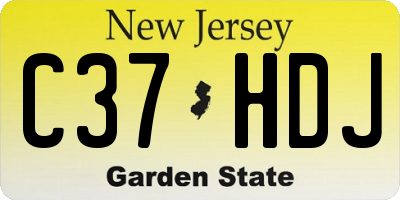 NJ license plate C37HDJ