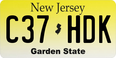 NJ license plate C37HDK