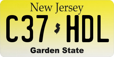NJ license plate C37HDL