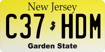 NJ license plate C37HDM