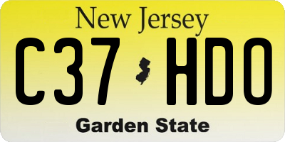 NJ license plate C37HDO