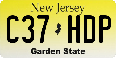 NJ license plate C37HDP