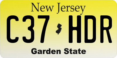 NJ license plate C37HDR