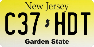 NJ license plate C37HDT