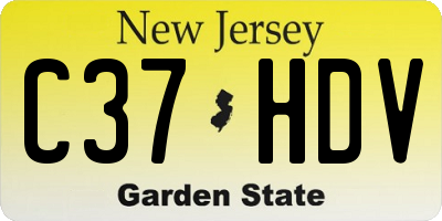 NJ license plate C37HDV