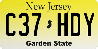 NJ license plate C37HDY