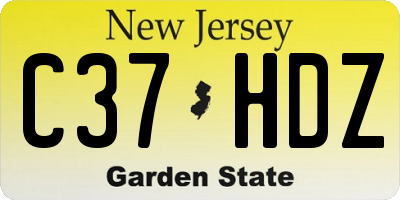 NJ license plate C37HDZ