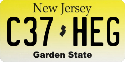 NJ license plate C37HEG
