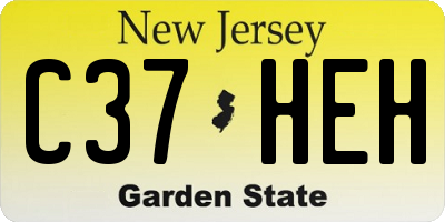 NJ license plate C37HEH