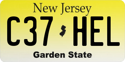 NJ license plate C37HEL