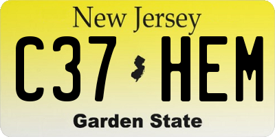NJ license plate C37HEM