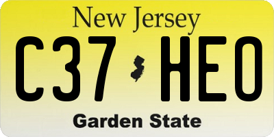 NJ license plate C37HEO