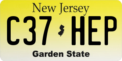 NJ license plate C37HEP