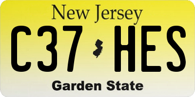 NJ license plate C37HES