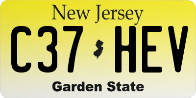 NJ license plate C37HEV